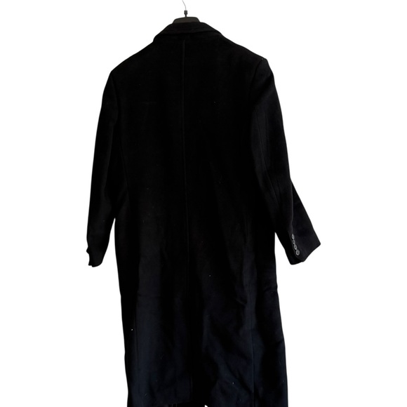 Men's Black Single-Breasted Pea Coat - Classic Tailored Style - Picture 5 of 5